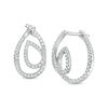 Thumbnail Image 1 of 0.33 CT. T.W. Diamond Looped Teardrop Earrings in 10K White Gold