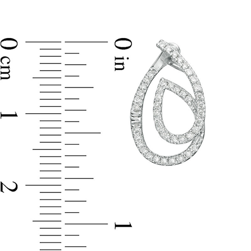 0.33 CT. T.W. Diamond Looped Teardrop Earrings in 10K White Gold