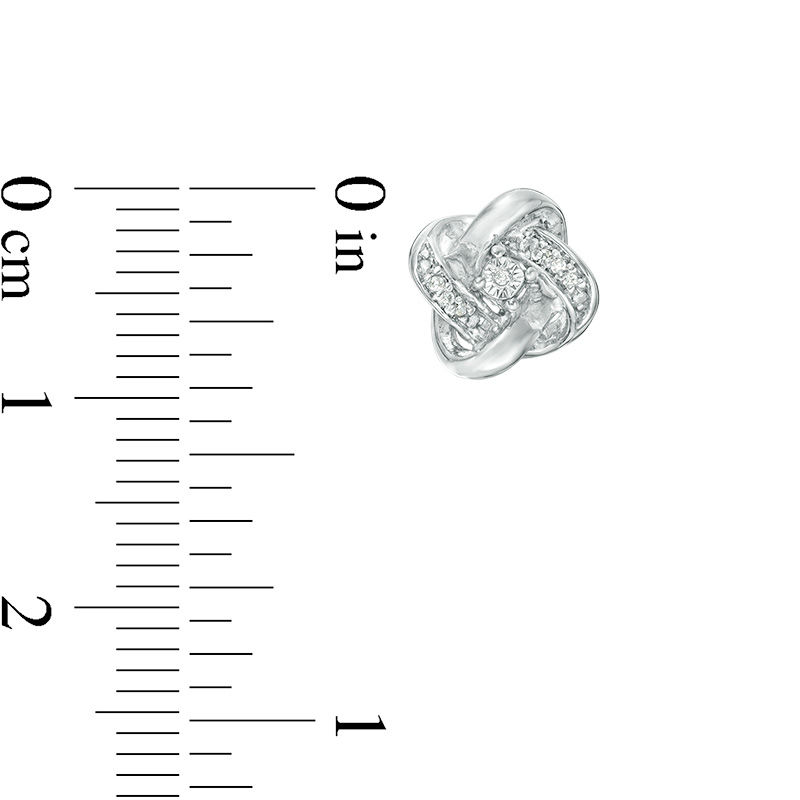 Main Image 2 of Diamond Accent Love Knot Stud Earrings in 10K White Gold
