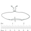 Thumbnail Image 3 of 0.10 CT. T.W. Diamond Sideways Cross Bolo Bracelet in Sterling Silver - 9.5"