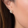 Thumbnail Image 2 of 0.33 CT. T.W. Composite Diamond Frame Vintage-Style Medallion Stud Earrings in 10K Gold