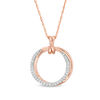 Thumbnail Image 1 of 0.20 CT. T.W. Diamond Overlap Circle Pendant in 10K Rose Gold