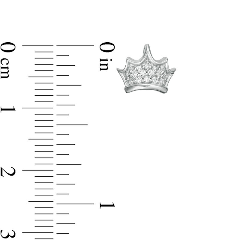 Main Image 2 of 0.10 CT. T.W. Diamond Tiara Stud Earrings in 10K White Gold