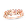 Thumbnail Image 0 of 0.10 CT. T.W. Diamond Vine with Leaves Ring in 10K Rose Gold