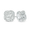 Thumbnail Image 0 of 0.23 CT. T.W. Diamond Cushion-Shaped Swirl Stud Earrings in 10K White Gold