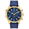 Thumbnail Image 1 of Men's Bulova Marine Star Chronograph Gold-Tone Strap Watch with Blue Dial (Model: 97B168)