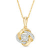 Thumbnail Image 0 of 0.146 CT. T.W. Diamond Frame Love Knot Pendant in 10K Gold