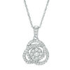 Thumbnail Image 1 of 0.45 CT. T.W. Diamond Frame Love Knot Pendant in 10K White Gold
