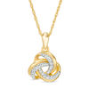Thumbnail Image 1 of 0.085 CT. T.W. Diamond Love Knot Pendant in 10K Gold