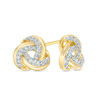 Thumbnail Image 1 of 0.146 CT. T.W. Diamond Love Knot Stud Earrings in 10K Gold