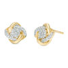 Thumbnail Image 0 of 0.23 CT. T.W. Diamond Frame Love Knot Stud Earrings in 10K Gold