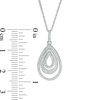0.145 CT. T.W. Diamond and Textured Triple Teardrop Pendant in Sterling Silver
