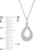 0.18 CT. T.W. Diamond and Textured Open Teardrop Pendant in 10K White Gold