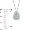 0.29 CT. T.W. Diamond and Textured Teardrop Pendant in 10K White Gold