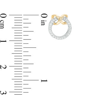 0.065 CT. T.W. Diamond Infinity Knot Open Circle Drop Earrings in Sterling Silver and 10K Gold