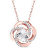 Thumbnail Image 0 of 8.0mm White Topaz Flower Swirl Frame Pendant in Sterling Silver with Rose Rhodium