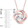 Thumbnail Image 2 of 8.0mm White Topaz Flower Swirl Frame Pendant in Sterling Silver with Rose Rhodium