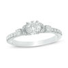 Thumbnail Image 0 of 1.00 CT. T.W. Diamond Petal-Sides Engagement Ring in 14K White Gold
