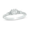 Thumbnail Image 1 of 1.00 CT. T.W. Diamond Petal-Sides Engagement Ring in 14K White Gold