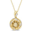 Thumbnail Image 1 of 8.0mm Citrine and White Topaz with Diamond Accent Swirl Frame Pendant in Sterling Silver with Yellow Rhodium