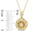 Thumbnail Image 1 of 8.0mm Citrine and White Topaz with Diamond Accent Swirl Frame Pendant in Sterling Silver with Yellow Rhodium