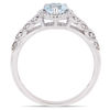 Thumbnail Image 3 of 5.0mm Heart-Shaped Sky Blue Topaz and 0.05 CT. T.W. Diamond Beaded Frame Leaf Shank Ring in 10K White Gold