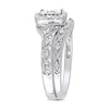 Thumbnail Image 1 of 0.20 CT. T.W. Diamond Cushion Frame Twist Vintage-Style Bridal Set in Sterling Silver