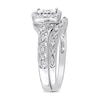 Thumbnail Image 2 of 0.20 CT. T.W. Diamond Cushion Frame Twist Vintage-Style Bridal Set in Sterling Silver