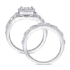 Thumbnail Image 3 of 0.20 CT. T.W. Diamond Cushion Frame Twist Vintage-Style Bridal Set in Sterling Silver