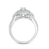 Thumbnail Image 4 of 0.24 CT. T.W. Diamond Double Square Frame Three Piece Bridal Set in Sterling Silver