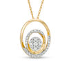 Thumbnail Image 0 of 0.18 CT. T.W. Composite Diamond Double Oval Frame Pendant in 10K Gold