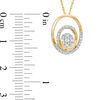 0.18 CT. T.W. Composite Diamond Double Oval Frame Pendant in 10K Gold