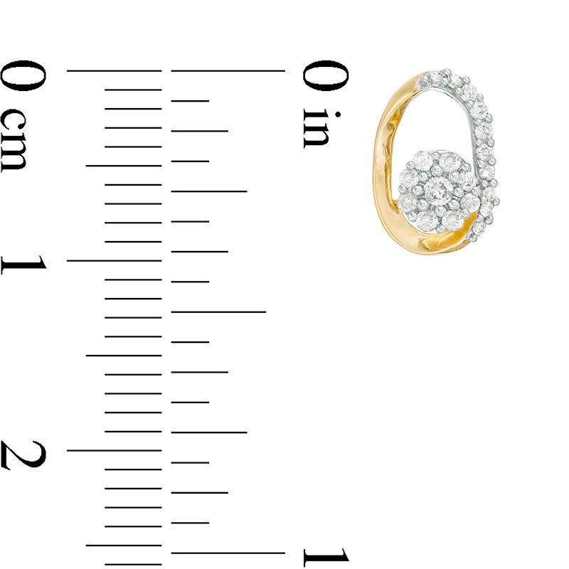 0.18 CT. T.W. Composite Diamond Oval Frame Stud Earrings in 10K Gold