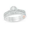 Thumbnail Image 0 of Perfect Fit 0.50 CT. T.W. Diamond Frame Interlocking Bridal Set in 10K White Gold