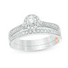 Thumbnail Image 1 of Perfect Fit 0.50 CT. T.W. Diamond Frame Interlocking Bridal Set in 10K White Gold
