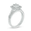 Thumbnail Image 1 of 1.00 CT. T.W. Princess-Cut Diamond Double Scallop Frame Bridal Set in 14K White Gold