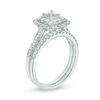Thumbnail Image 2 of 1.00 CT. T.W. Princess-Cut Diamond Double Scallop Frame Bridal Set in 14K White Gold