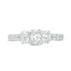 Thumbnail Image 5 of 1.00 CT. T.W. Certified Oval Diamond Past Present Future® Engagement Ring in 14K White Gold (I/I1)
