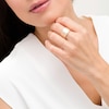 Thumbnail Image 2 of Italian Gold Diamond-Cut and Satin Wave Ring in 14K Gold - Size 7