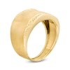 Thumbnail Image 3 of Italian Gold Diamond-Cut and Satin Wave Ring in 14K Gold - Size 7