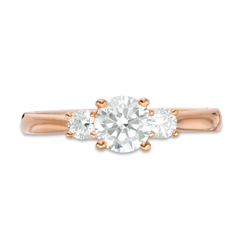 1.00 CT. T.W. Diamond Past Present Future® Engagement Ring in 14K Rose Gold