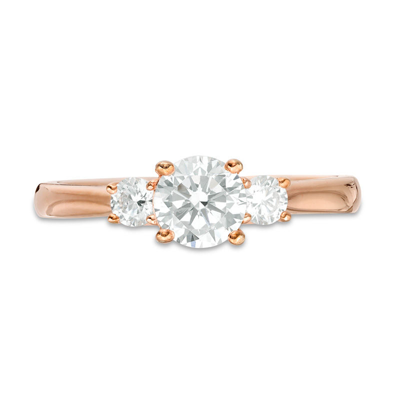 Main Image 6 of 1.00 CT. T.W. Diamond Past Present Future® Engagement Ring in 14K Rose Gold