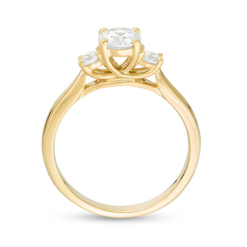 Main Image 4 of 1.00 CT. T.W. Diamond Past Present Future® Engagement Ring in 14K Gold
