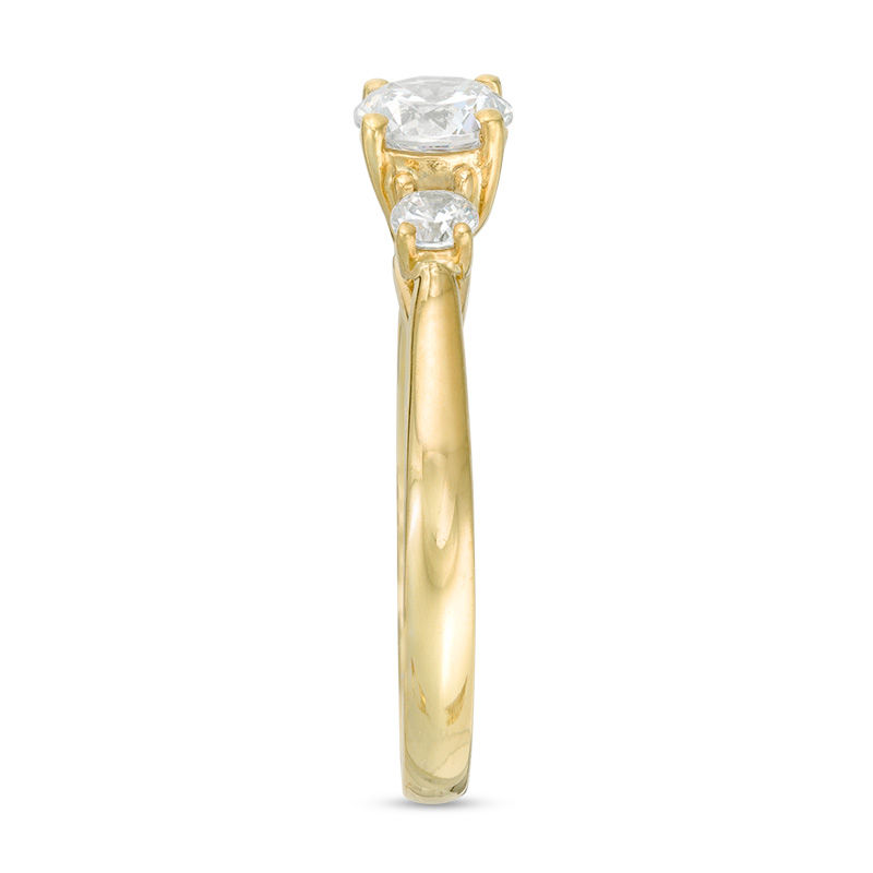 Main Image 5 of 1.00 CT. T.W. Diamond Past Present Future® Engagement Ring in 14K Gold