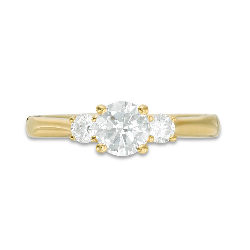 Main Image 6 of 1.00 CT. T.W. Diamond Past Present Future® Engagement Ring in 14K Gold