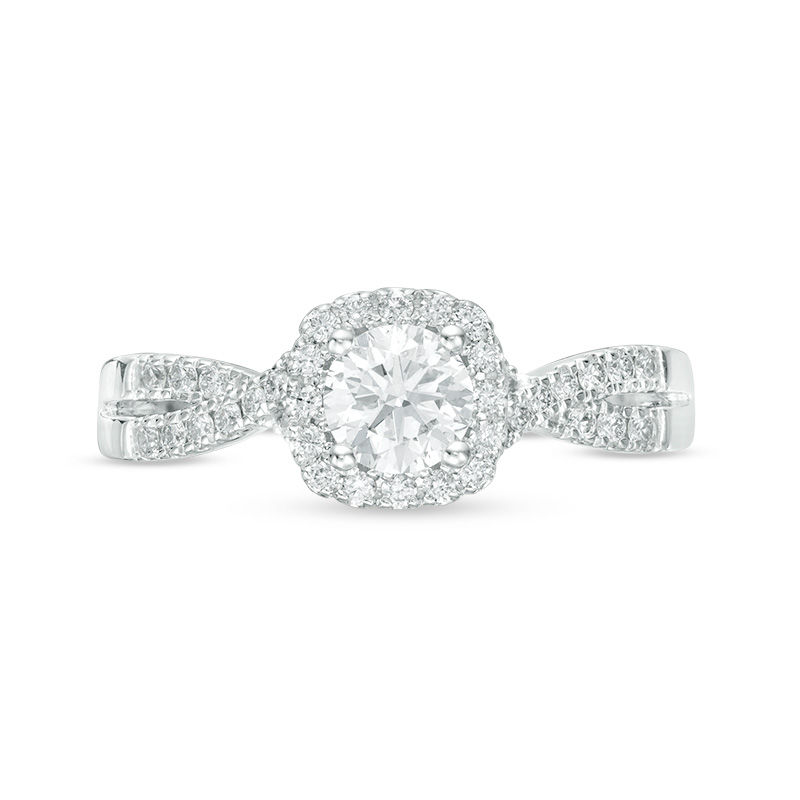 Main Image 4 of Peoples 100-Year Anniversary 0.75 CT. T.W. Certified Canadian Diamond Engagement Ring in 14K Two-Tone Gold (I/I1)