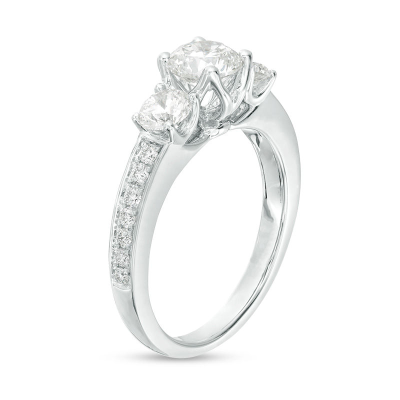 Main Image 2 of Peoples 100-Year Anniversary 1.50 CT. T.W. Certified Canadian Diamond Engagement Ring in 14K White Gold (I/I1)