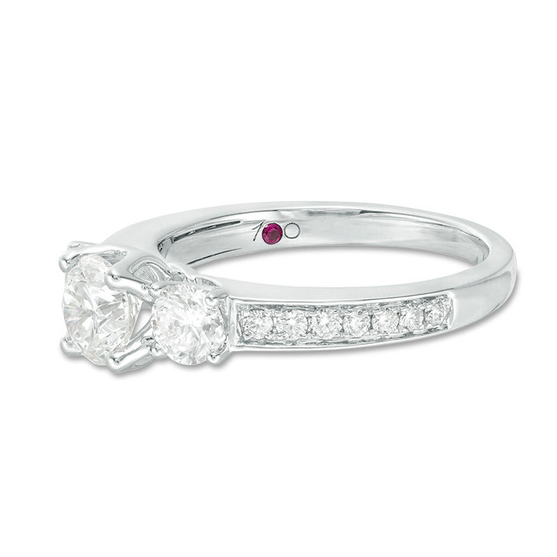 Main Image 3 of Peoples 100-Year Anniversary 1.50 CT. T.W. Certified Canadian Diamond Engagement Ring in 14K White Gold (I/I1)