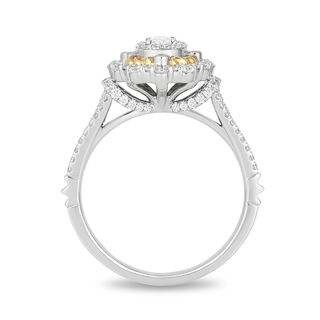 Enchanted Disney Snow White 1.00 CT. T.W. Oval Diamond Twist Frame Engagement Ring in 14K Two-Tone Gold