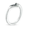 Thumbnail Image 1 of Vera Wang Love Collection Blue Sapphire and 0.04 CT. T.W. Diamond Double Chevron Ring in 14K White Gold